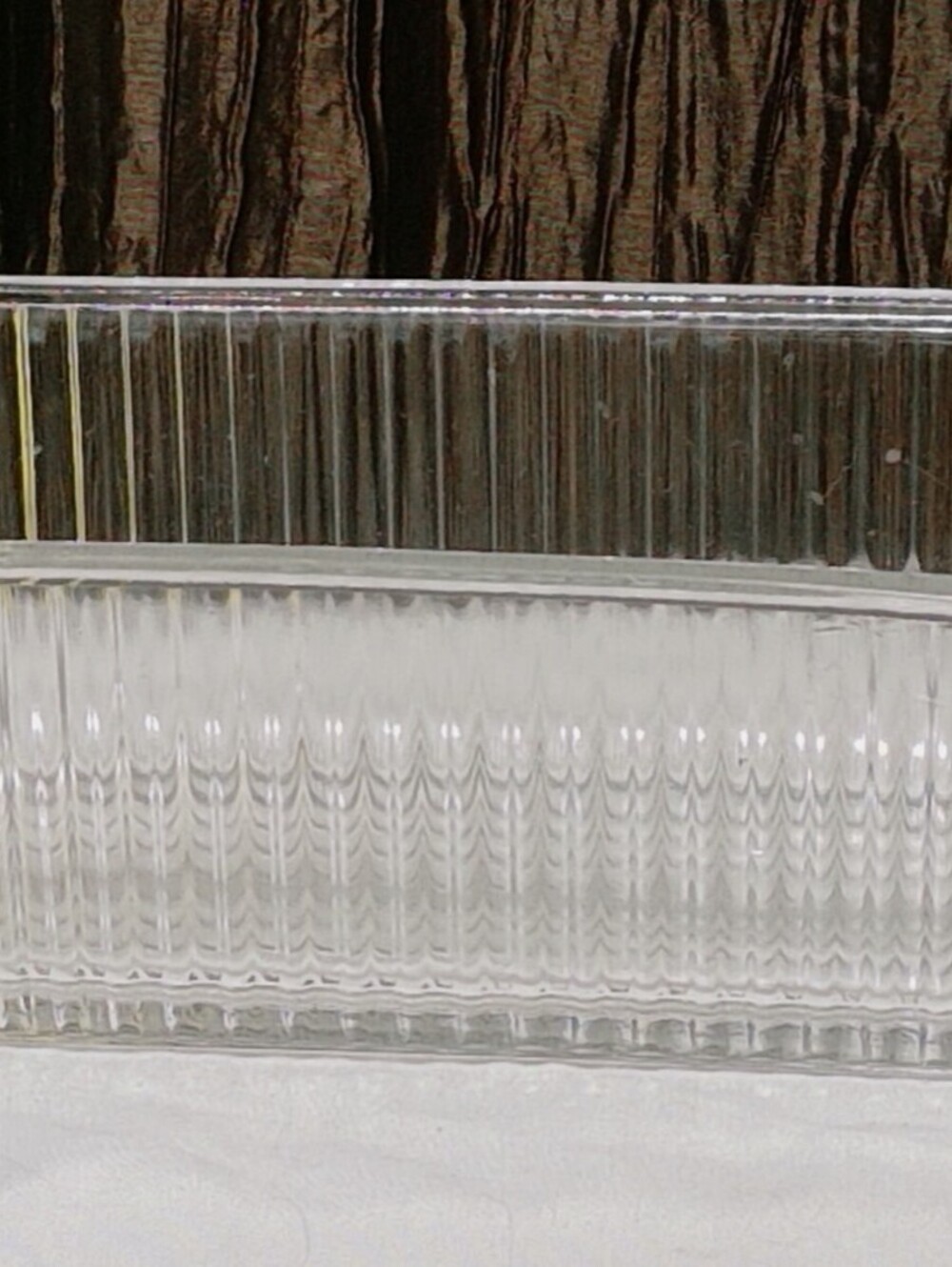 Clear Glass Rectangular Baking Dish with Ribbed Design